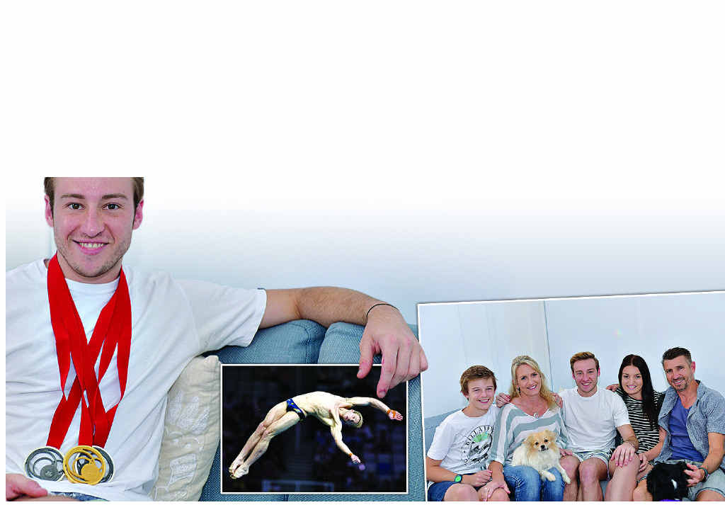 UP FOR IT: A gold medallist at the Beijing Olympics, Matthew Mitcham wants to compete at the 2016 Rio Games. Inset right: Matthew spends time with his family on the Coast. UP FOR IT: A gold medallist at the Beijing Olympics, Matthew Mitcham wants to compete at the 2016 Rio Games. Inset right: Matthew spends time with his family on the Coast.